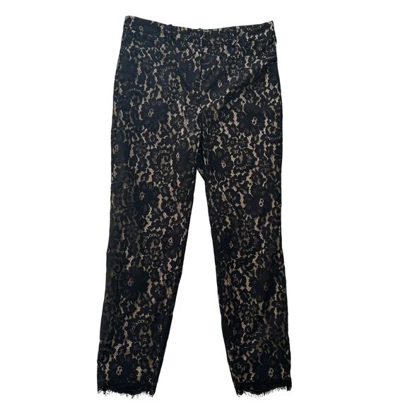 Robert Rodriguez Black Lace Cropped Pants Size 8 - Picture 1 of 8